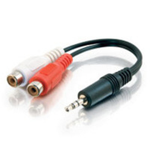 40422 C2G 6in 3.5mm Stereo M / RCA F Y-Cable câble audio 0,15 m 3,5mm 2 x RCA Noir