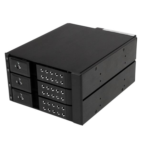 HSB3SATSASBA Startech.com rack mobile en aluminum sans tiroir pour 3x disque dur sas ii/sata iii 6 gbps - hot swap