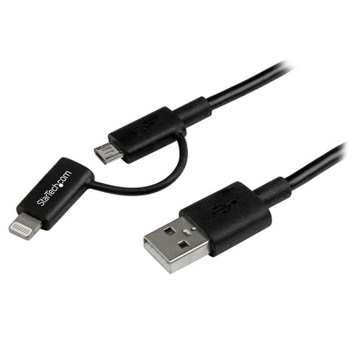 LTUB1MBK Startech.com câble lightning 8 broches ou micro usb vers usb de 1 m - cordon de charge / synchronisation - noir