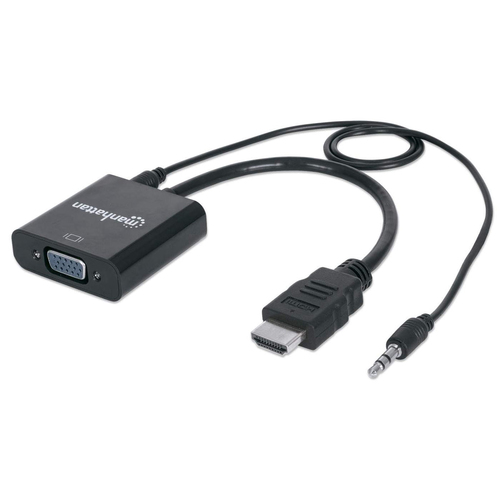 151559 Manhattan 151559 câble vidéo et adaptateur 0,3 m hdmi + 3.5mm vga (d-sub) noir