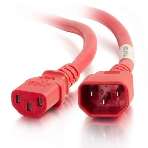 17523 C2g 17523 câble électrique rouge 1,8 m coupleur c14 coupleur c13