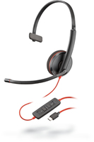 209748-22 Poly blackwire c3210 casque avec fil arceau bureau/centre d'appels usb type-c noir, rouge