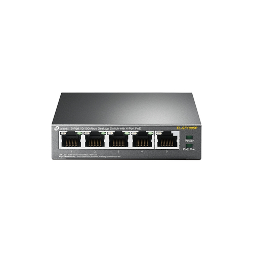 TL-SF1005P Tp-link tl-sf1005p commutateur réseau non-géré fast ethernet (10/100) connexion ethernet, supportant l'alimentation via ce port (poe) noir