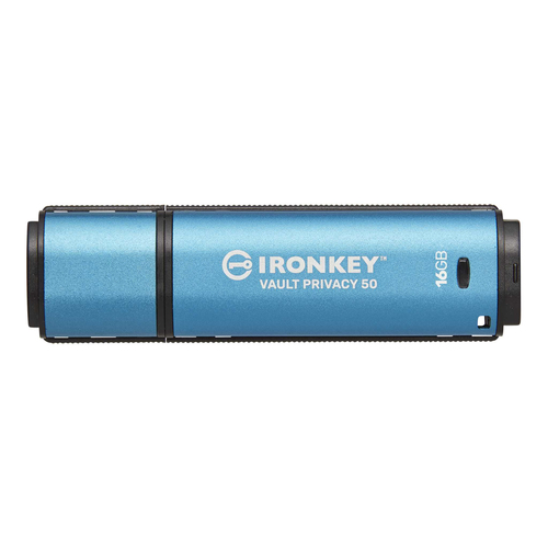 IKVP50/16GB Kingston technology ironkey vault privacy 50 lecteur usb flash 16 go usb type-a 3.2 gen 1 (3.1 gen 1) bleu