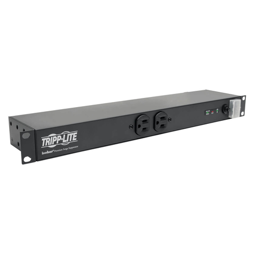 Tripp Lite Isobar 12-Outlet Network Server Surge Protector, 1U Rack-Mount, 15-ft. Cord, 3840 Joules, 5-15P, 15A