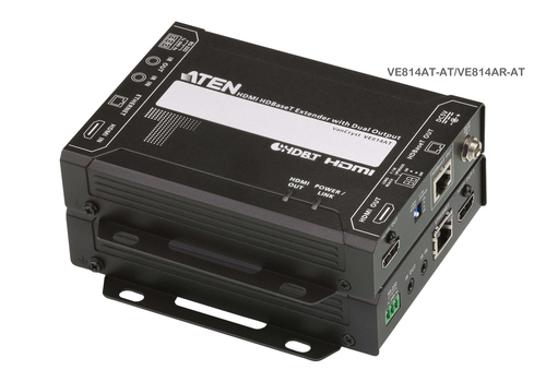 ATEN VE814A AV extender AV transmitter & receiver Black