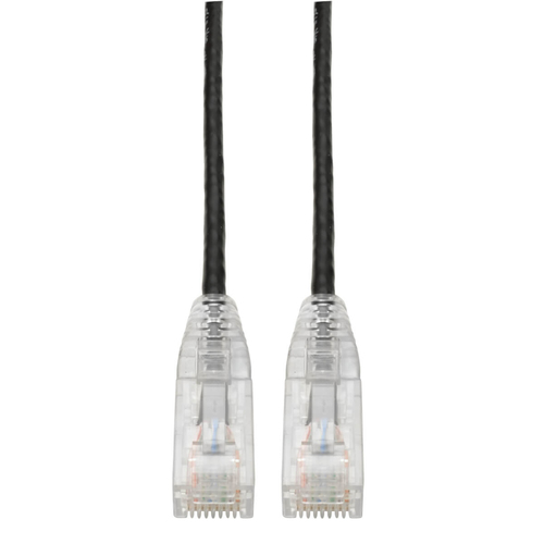Tripp Lite N201-S02-BK Cat6 Gigabit Snagless Slim UTP Ethernet Cable (RJ45 M/M), PoE, Black, 2 ft. (0.61 m)
