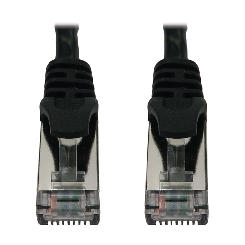Tripp Lite N262-S03-BK Cat6a 10G Snagless Shielded Slim STP Ethernet Cable (RJ45 M/M), PoE, Black, 3 ft. (0.9 m)