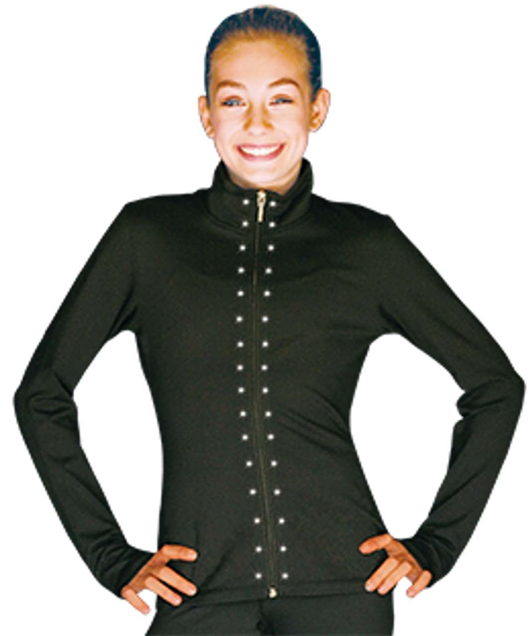 JT811 Solid Fleece Fitted Elite Figure Skating Jacket w/ Thumb Holes (AB  Block Crystals)(Custom made, Not return nor exchange)