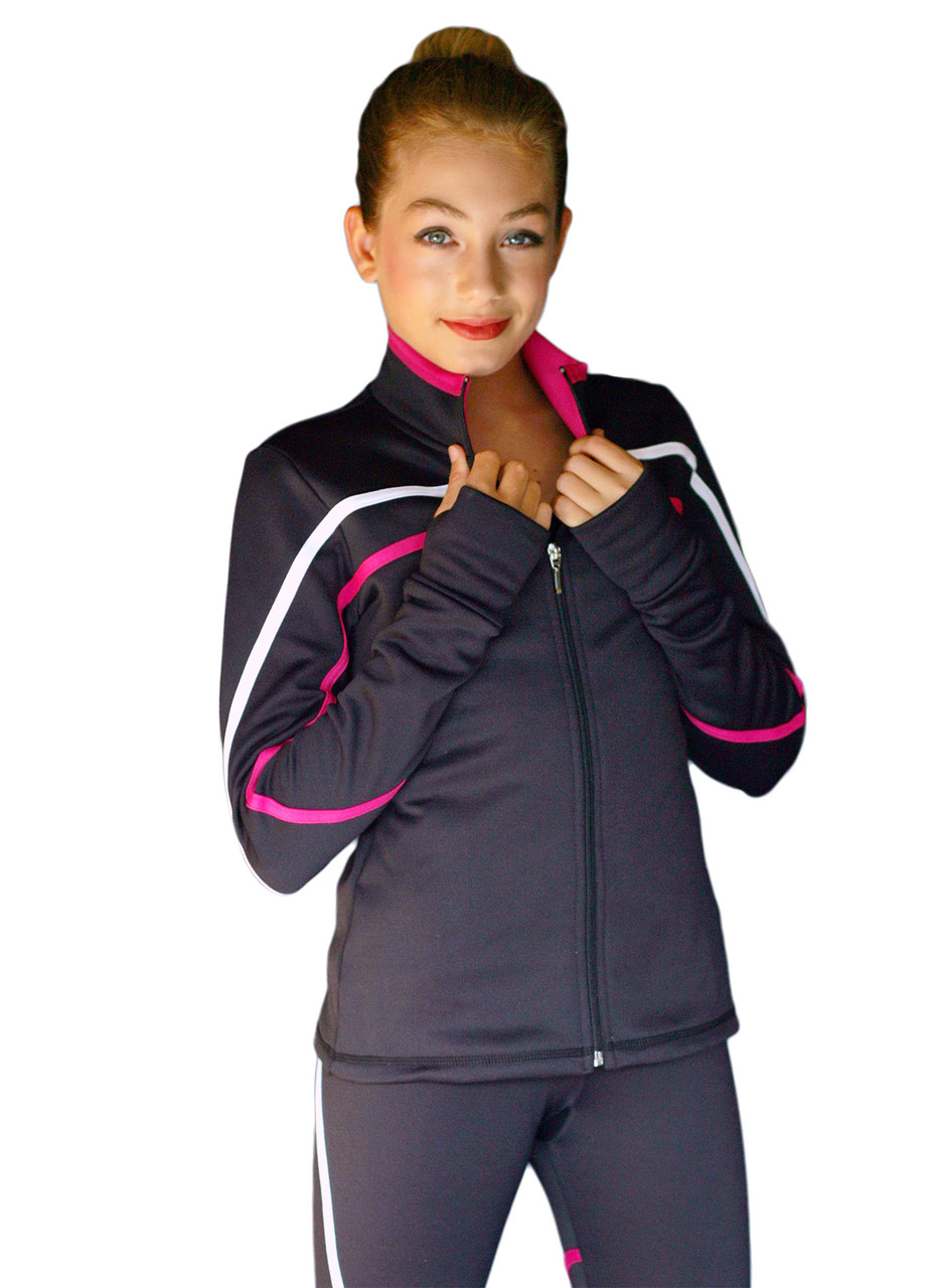 ChloeNoel J636F Colored Zipper Spiral Light Weight Fleece Jacket