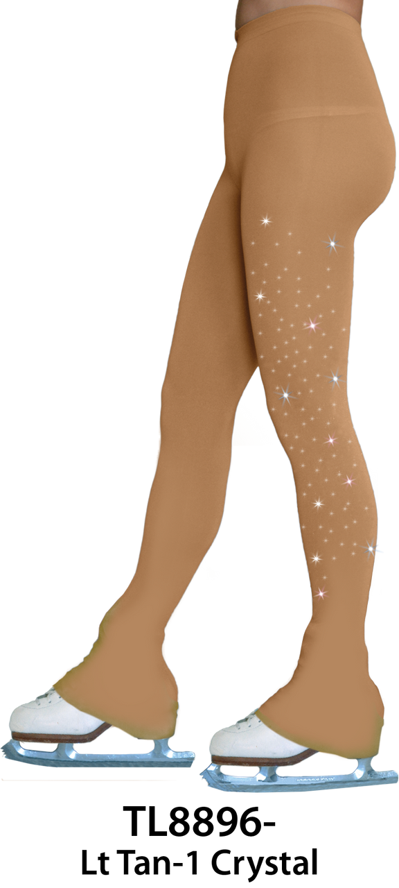 Footless Ice Skating Tights 8896 with Crystals---Clearance