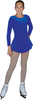 DLV627 L/S Solid Velvet Practice Dress (Solid Cobalt, Size CXS) -----CLEARANCE-FINAL SALE DLV627 L/S Solid Velvet Practice Dress (Solid Cobalt, Size CXS) -----CLEARANCE-FINAL SALE
