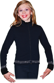 J11 Solid Polar Fleece Fitted Figure Skating Jacket w/ AB Crisscross Crystals J11 Solid Polar Fleece Fitted Figure Skating Jacket w/ AB Crisscross Crystals