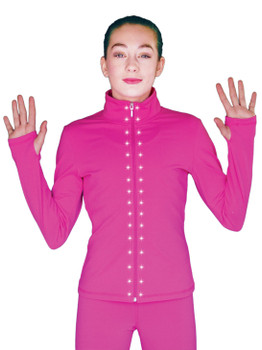 ChloeNoel JS735 Solid Color Elite Figure Skating Jacket w/ Thumb Holes w/ Thumb Holes and Swarovski Crystal Design ChloeNoel JS735 Solid Color Elite Figure Skating Jacket w/ Thumb Holes w/ Thumb Holes and Swarovski Crystal Design