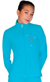 ChloeNoel JT811 Solid Fleece Fitted Elite Figure Skating Jacket w/ Mini Skating Crystals Combination ChloeNoel JT811 Solid Fleece Fitted Elite Figure Skating Jacket w/ Mini Skating Crystals Combination