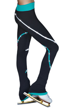 ChloeNoel P618F 2-Tone Piping Light Weight Fleece Figure Skating Pants with matching Swarovski crystals ChloeNoel P618F 2-Tone Piping Light Weight Fleece Figure Skating Pants with matching Swarovski crystals