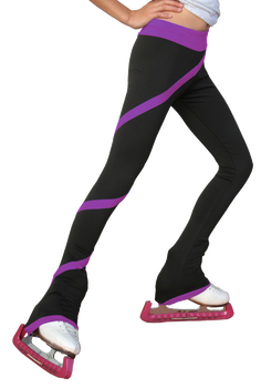 ChloeNoel P636F Spiral Light Weight Fleece Figure Skating Pants 2nd view