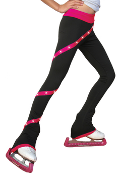 ChloeNoel P636F Spiral Light Weight Fleece Figure Skating Pants with matching Swarovski crystals 3rd view ChloeNoel P636F Spiral Light Weight Fleece Figure Skating Pants with matching Swarovski crystals 3rd view