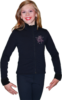 ChloeNoel J11 Solid Polar Fleece Fitted Figure Skating Jacket w/ Mini Fuchsia Ribbon Crystals ChloeNoel J11 Solid Polar Fleece Fitted Figure Skating Jacket w/ Mini Fuchsia Ribbon Crystals