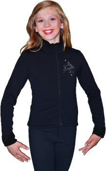 ChloeNoel J11 Solid Polar Fleece Fitted Figure Skating Jacket w/ Mini Sit Spin Crystals ChloeNoel J11 Solid Polar Fleece Fitted Figure Skating Jacket w/ Mini Sit Spin Crystals
