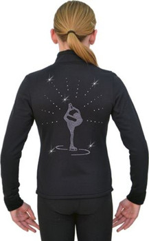 J11 Solid Polar Fleece Fitted Figure Skating Jacket w/ Biellman Spin Crystals J11 Solid Polar Fleece Fitted Figure Skating Jacket w/ Biellman Spin Crystals