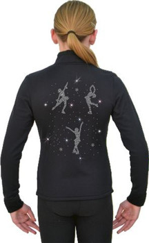 J11 Solid Polar Fleece Fitted Figure Skating Jacket w/ All About Skating Crystals J11 Solid Polar Fleece Fitted Figure Skating Jacket w/ All About Skating Crystals