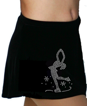 ChloeNoel K01 Aline Skate Skirt w/ Mini Blue Ribbon Crystals ChloeNoel K01 Aline Skate Skirt w/ Mini Blue Ribbon Crystals