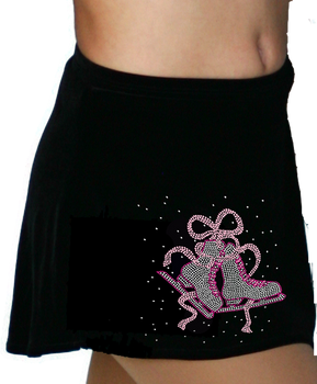 ChloeNoel K01 Aline Skate Skirt w/ Mini Fuchsia Ribbon Crystals ChloeNoel K01 Aline Skate Skirt w/ Mini Fuchsia Ribbon Crystals