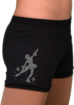 S02 Black Shorts w/Contrast Cuff and Mini Skating Crystals S02 Black Shorts w/Contrast Cuff and Mini Skating Crystals