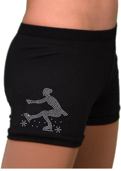 S02 Black Shorts w/Contrast Cuff and Sit Spin Crystals S02 Black Shorts w/Contrast Cuff and Sit Spin Crystals