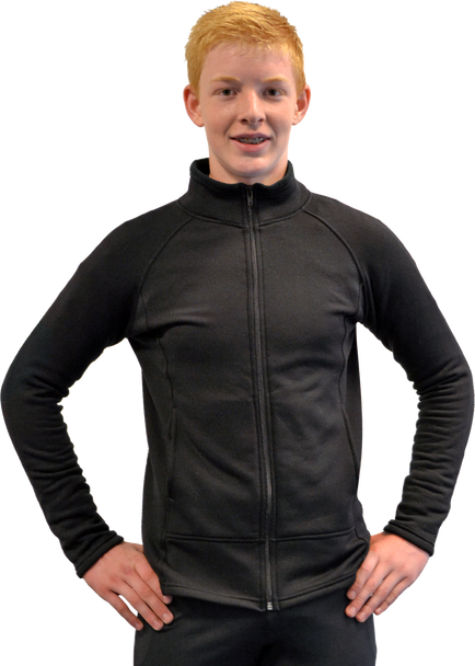 ChloeNoel J22U Black - Unisex Polar Fleece Figure Skating Jacket with Pockets