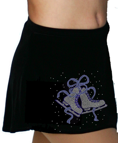 ChloeNoel K01 Aline Skate Skirt w/ Mini Blue Ribbon Crystals