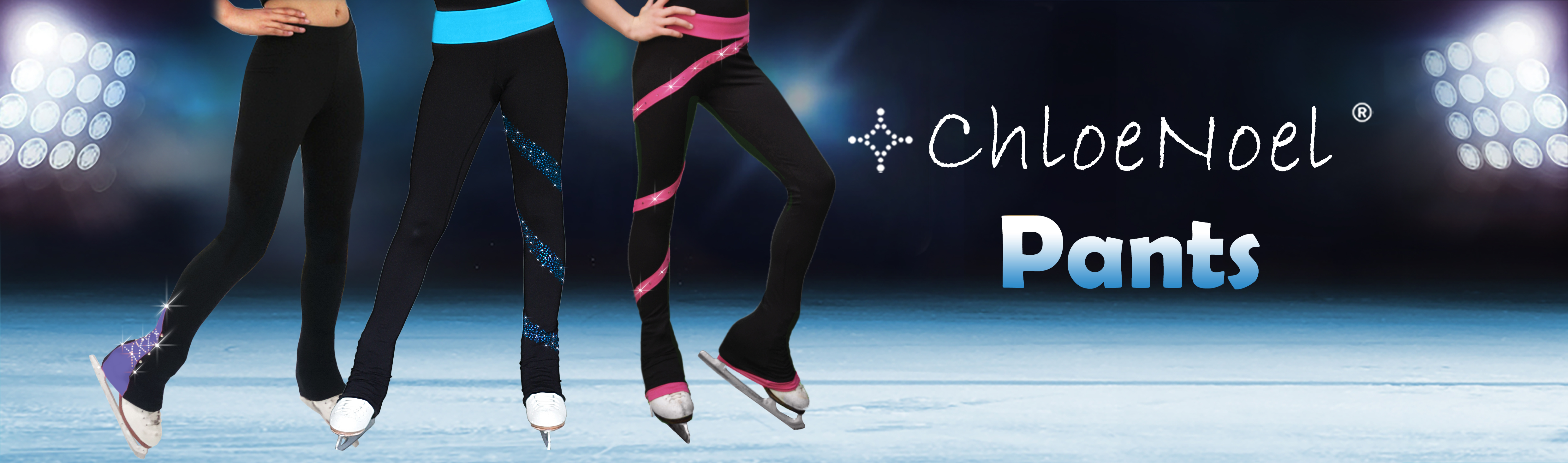 Chloe Noel PS792 3 Waist Band Elite Figure Skating Pants & Front