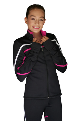 ChloeNoel J636F Colored Zipper Spiral Light Weight Fleece Jacket