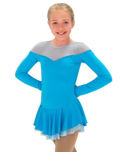 ChloeNoel DLS905 Long Supplex Body Mesh Dresses (Bright Blue)