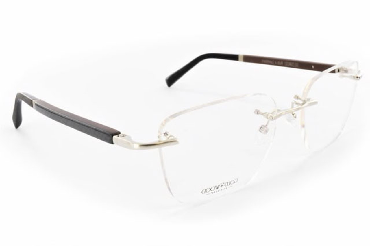 Wood and gold eyeglasses clearance