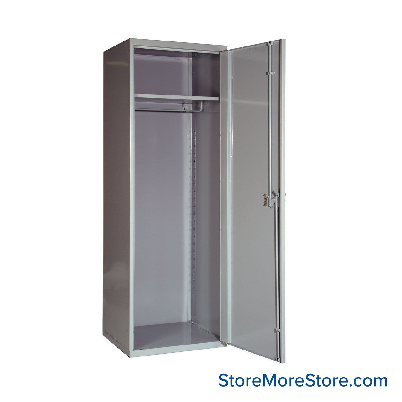 Security Locker, 22" W x 18" D x 72" H, Solid Door, None Adjustable Shelfs, Padlock Hasp