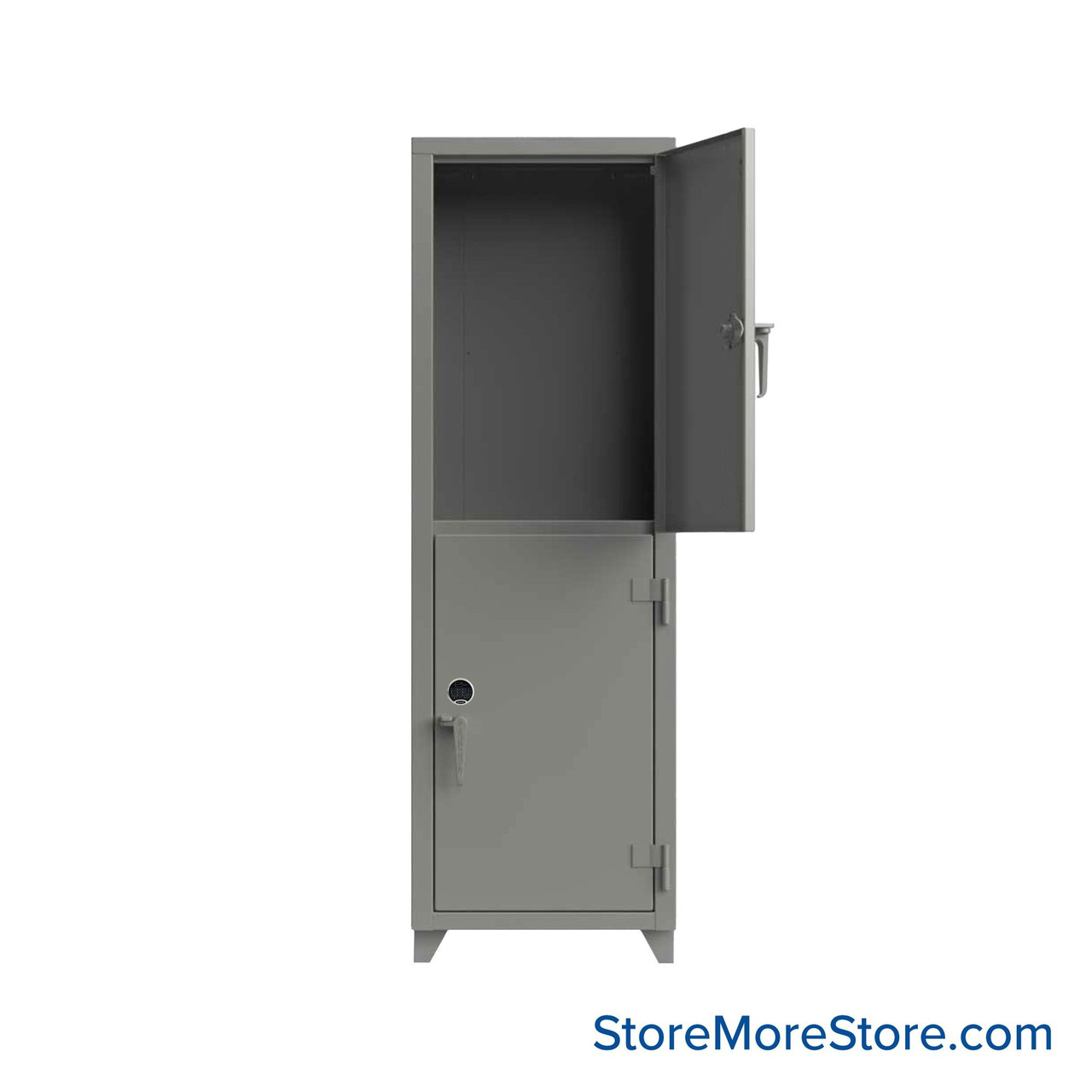 Heavy Duty Lockers, 24" W x 24" D x 75" H, 1 Column, 2 Tiers, Solid Door, Professional Digital Lock
