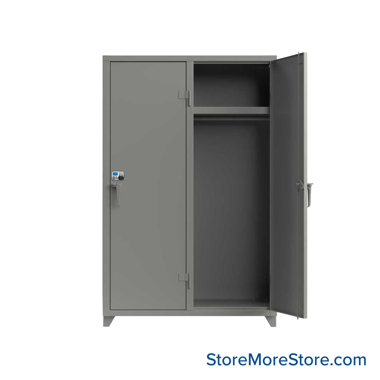 Heavy Duty Lockers, 48" W x 24" D x 75" H, 2 Columns, 1 Tier, Solid Door, Advanced Digital Lock
