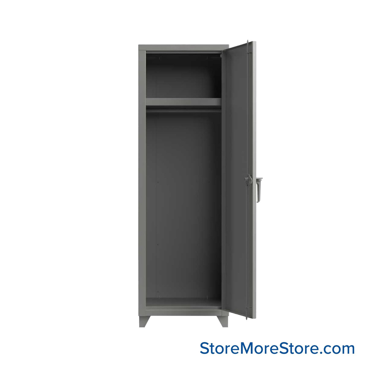 Heavy Duty Lockers, 24" W x 24" D x 75" H, 1 Column, 1 Tier, Solid Door, Padlock Hasp