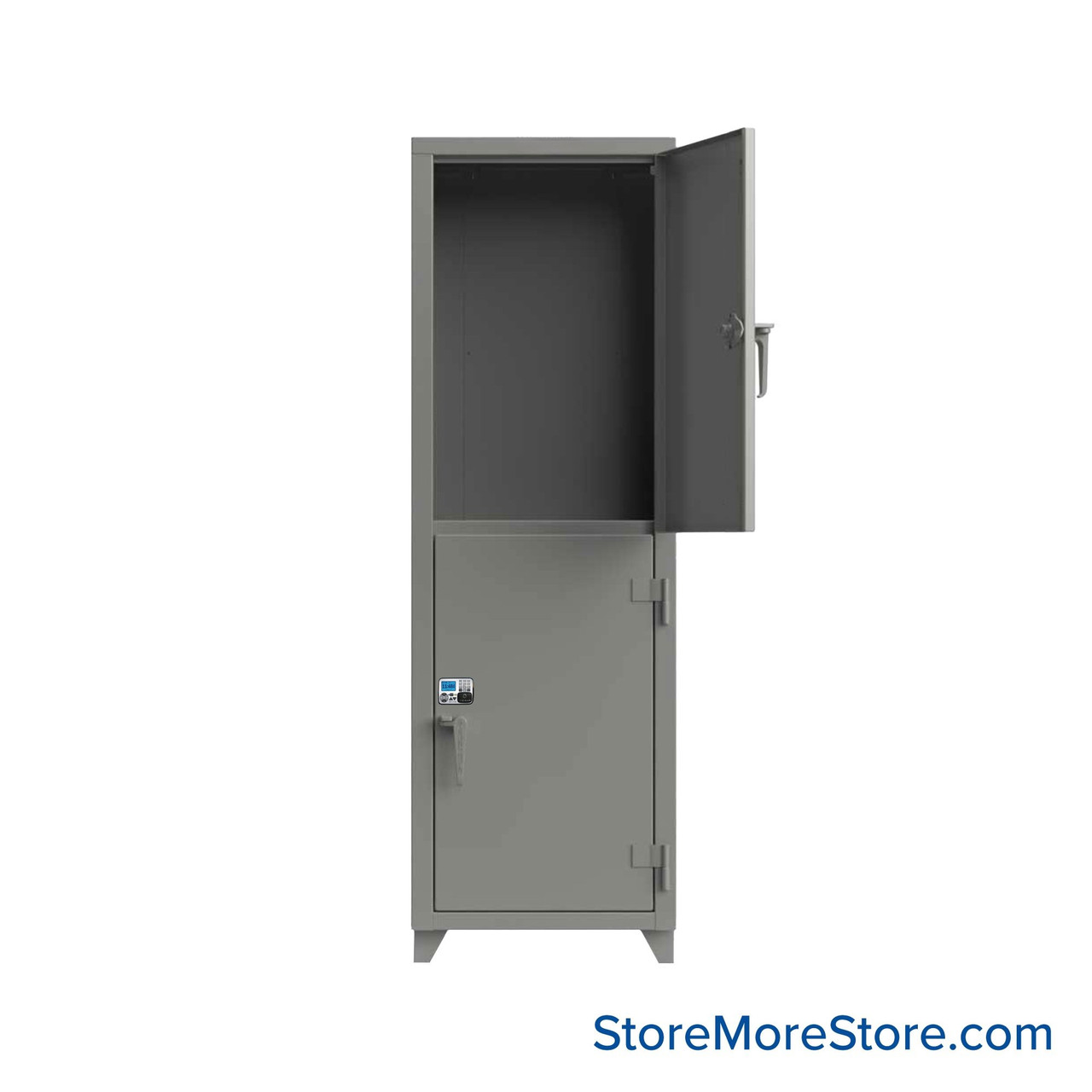Heavy Duty Lockers, 24" W x 24" D x 75" H, 1 Column, 2 Tiers, Solid Door, Advanced Digital Lock
