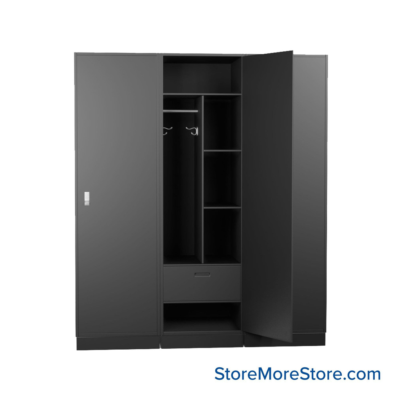 Fire Station Lockers, 72'' W x 24'' D x 80'' H, Wood, None, 0 End Panels