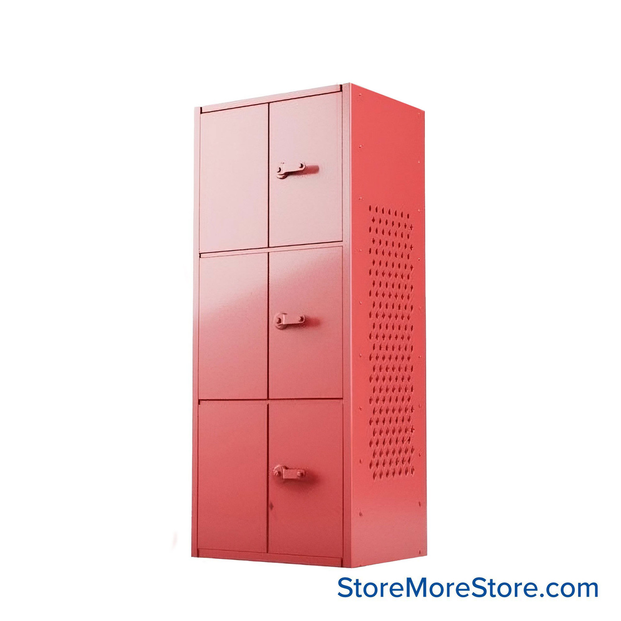 Gear Locker, 30'' W x 24'' D x 72'' H, 3 Tiers, Louver Door, Solid Side