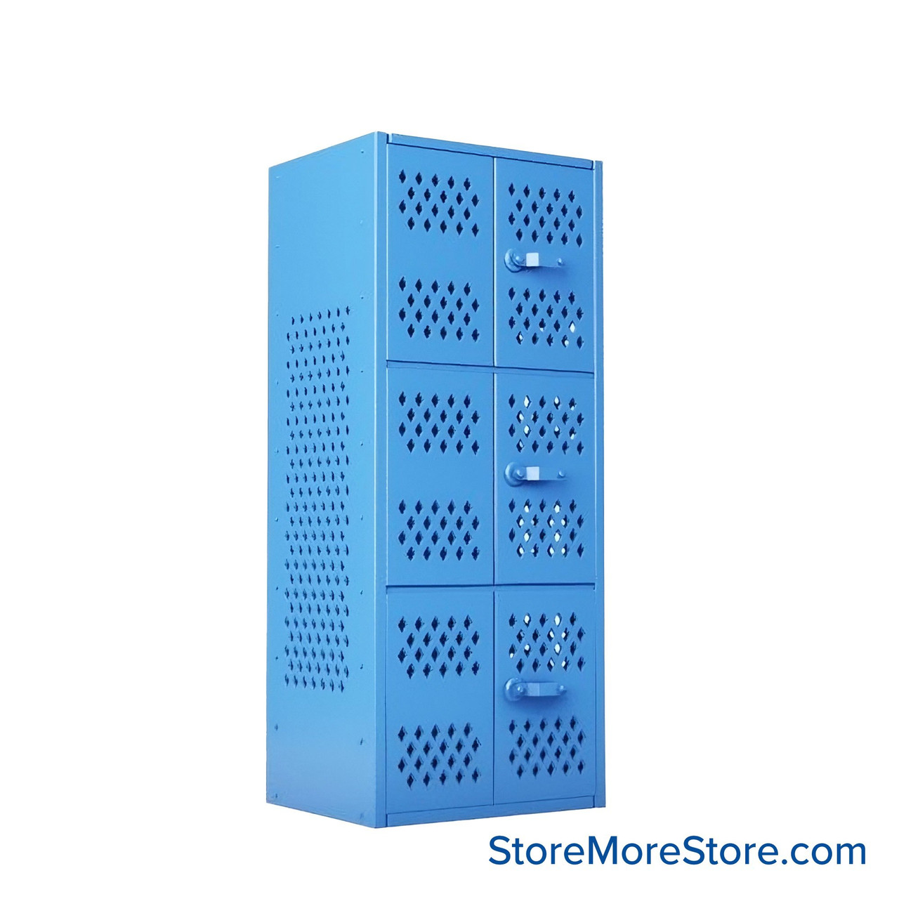 Gear Locker, 36'' W x 24'' D x 72'' H, 3 Tiers, Louver Door, Solid Side