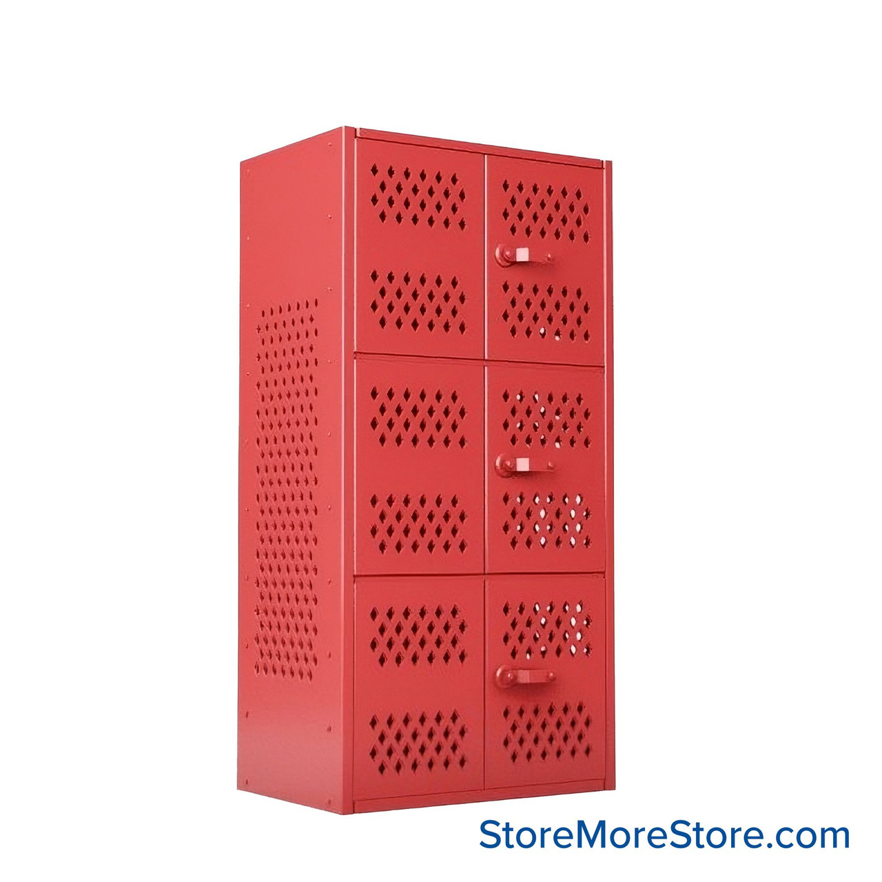Gear Locker, 24'' W x 24'' D x 72'' H, 3 Tiers, Solid Door, Solid Side