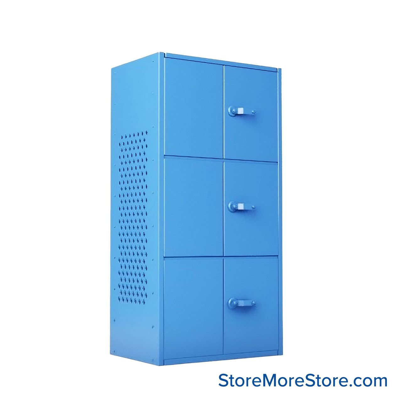 Gear Locker, 36'' W x 24'' D x 72'' H, 3 Tiers, Perforated Door, Solid Side
