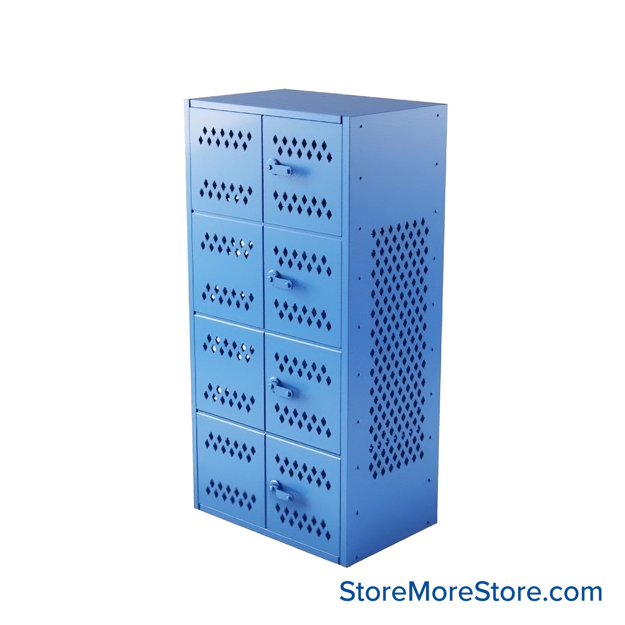 Gear Locker, 24'' W x 24'' D x 72'' H, 4 Tiers, Louver Door, Solid Side