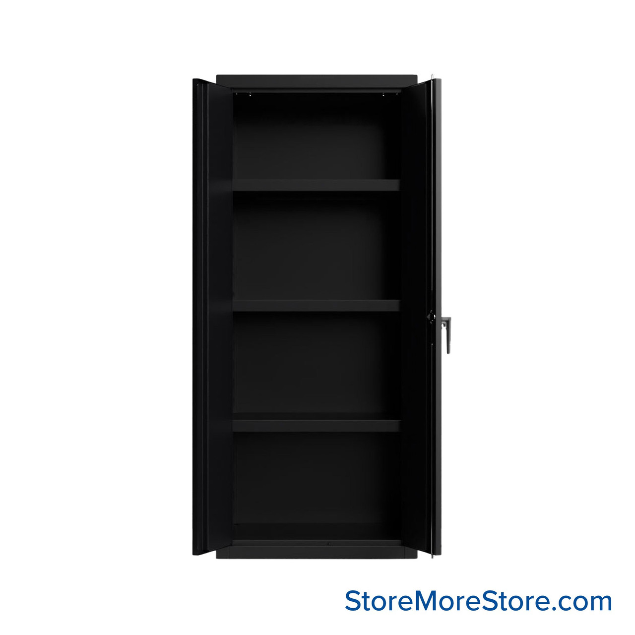 Industrial Metal Cabinet with Glass Doors, 30" W x 24" D x 72" H, Double Metal Doors, 3 Shelves, Professional Digital Lock
