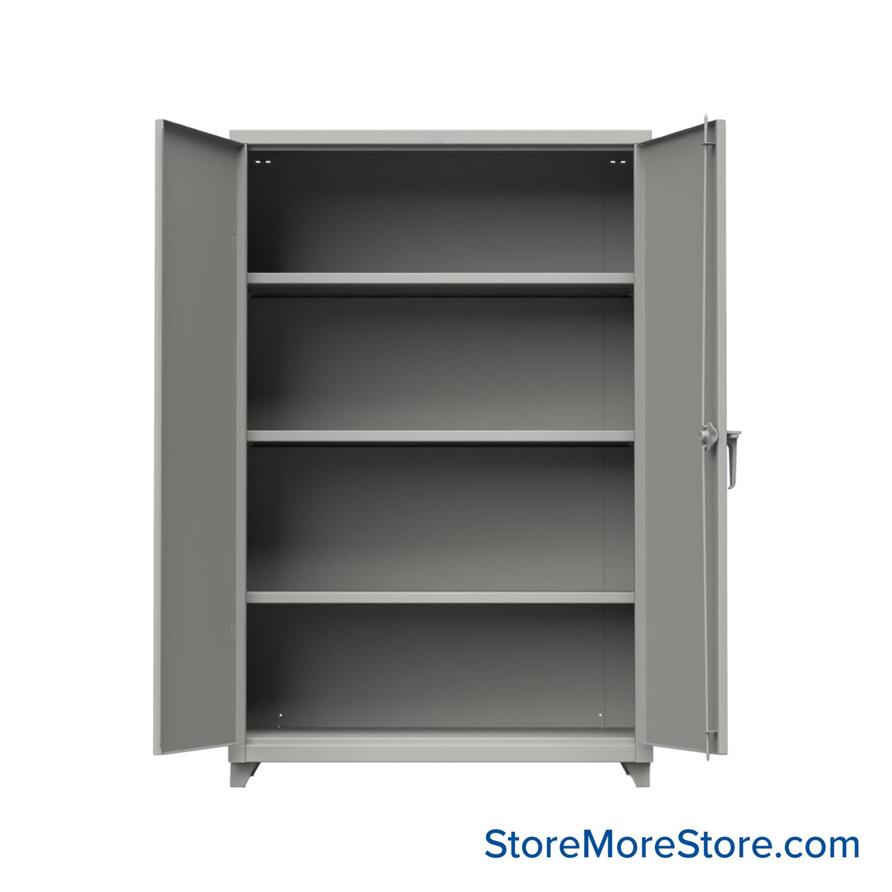 Industrial Metal Cabinet with Glass Doors, 48" W x 24" D x 75" H, Double Metal Doors, 4 Shelves, Professional Digital Lock
