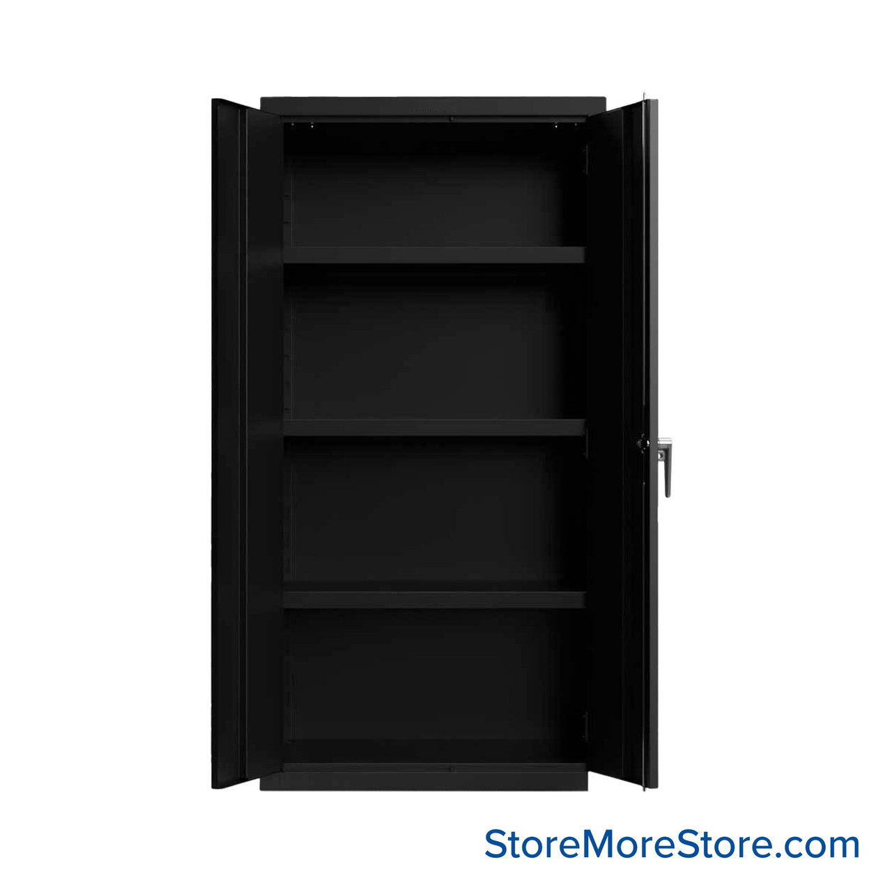Industrial Metal Cabinet with Glass Doors, 36" W x 24" D x 72" H, Double Metal Doors, 3 Shelves, Digital Lock